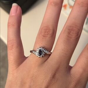 Elegant Silver and Purple Women's Ring